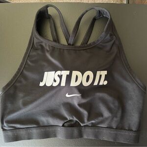Nike Black Sports Bra with White Logo
